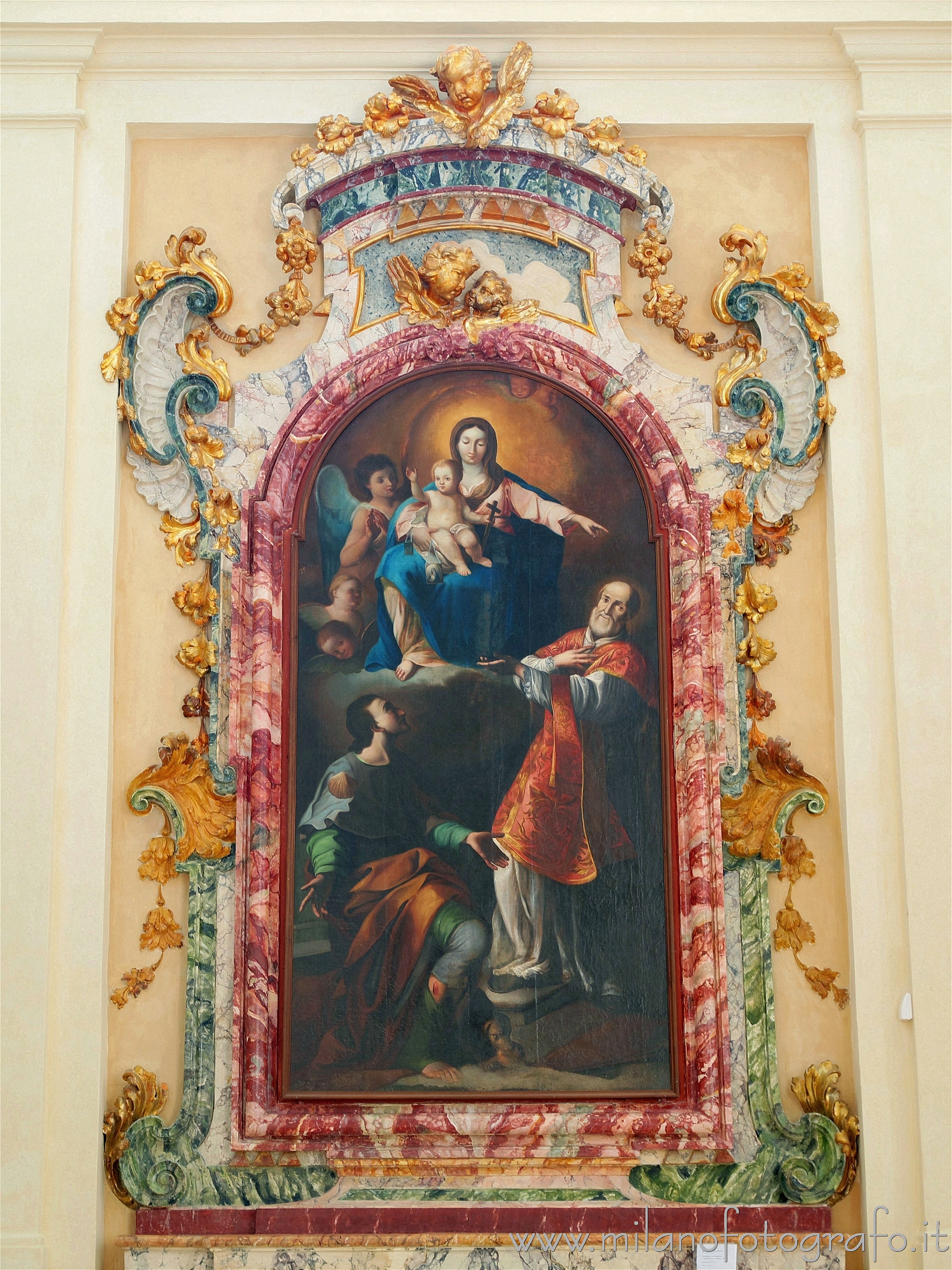 Recanati (Macerata, Italy) - Vergin with the saints Rocco and Filippo Neri in the Concathedral of San Flaviano